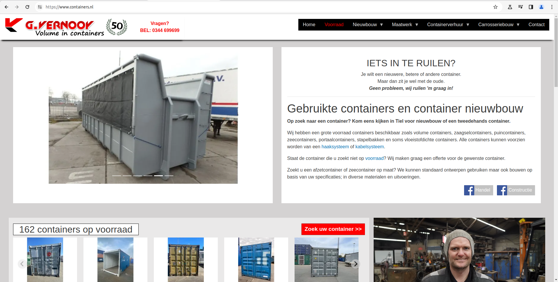 Containers homepage